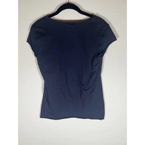 Vintage Y2K Old Navy blue Miami Athletics cap sleeve tshirt M retro casual - Picture 3 of 8